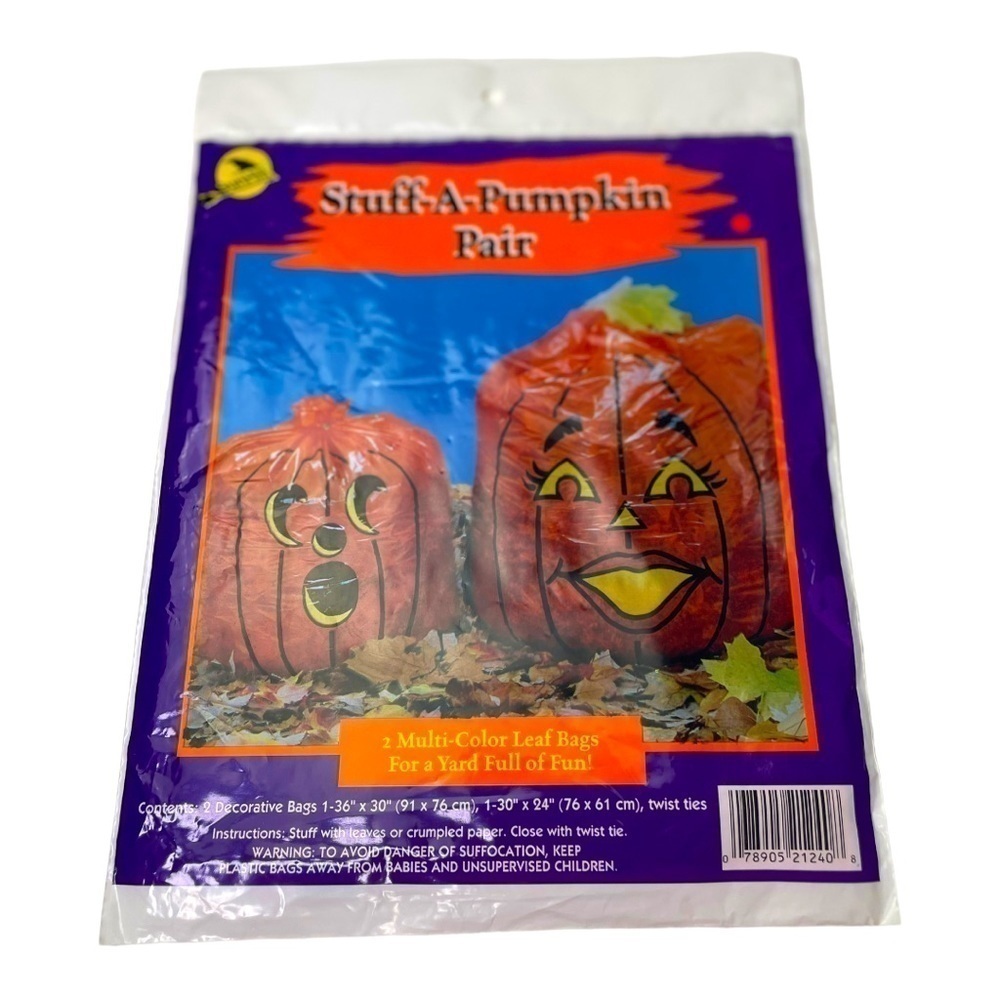 NWT Vintage 2 Sets Of Stuff-A-Pumpkin Leaf Bags